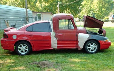 самодельный автомобиль из трех автомобилей